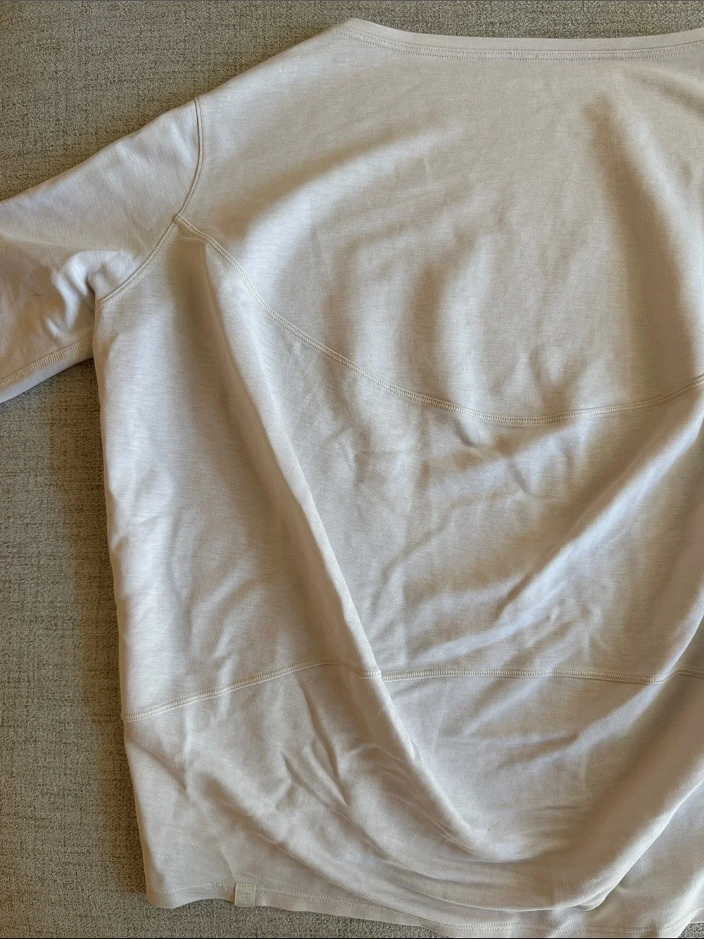 Lululemon Back in Action Organic Cotton Long Sleeve Shirt Cream Relaxed Fit